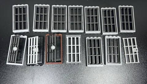LEGO Doors & Cell Walls Jail Prison Barred Dungeon Frames Lot