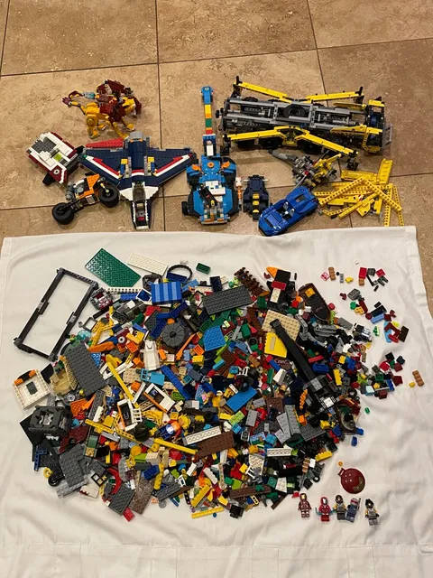 LEGO Bulk Lot Incomplete Boost Creative 17101 Technic Crane 8053 Marvel Figs