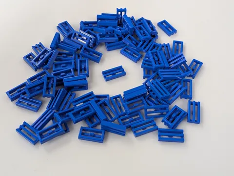 Lego x100 New Blue Tile, Modified 1 x 2 Grille # 2412b Parts Lot