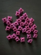 LEGO 33291 Dark Pink Plate Round 1x1 w/ Flower Edge 4 Knobs/Petals 32 Pieces