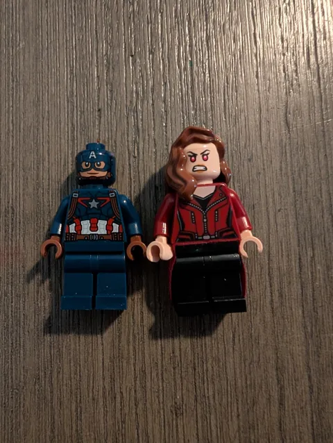 Lego Scarlet Witch And Captain America Detailed Suit Minifigures