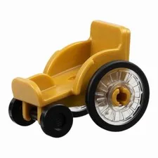 LEGO Minifgure Utensil Wheelchair with Trans-Clear Wheelchair Wheels