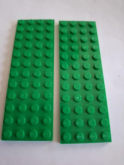 No 430 2x Lego plate 4x12.  3029 Green