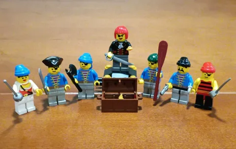 Title: Vintage LEGO Pirates Lot — 7 Minifigures + Treasure Chest w/ Bonus Pieces