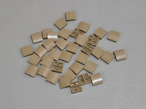 Lego Qty 37 - Dark Tan - 15068 Slope, Curved 2 x 2 x 2/3 - NEW