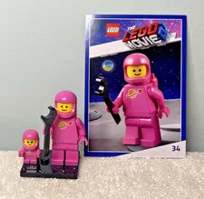 LEGO Pink Spacewoman Spaceman Minifigure + Baby Mini + Movie 2 Collector's Card