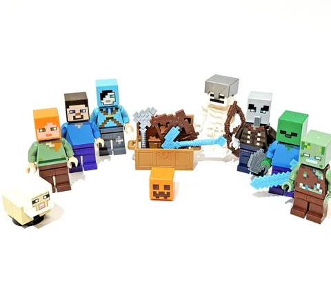 Lego Minecraft Minifigure Bundle Collectible Mini Figures Weapons Treasure Chest