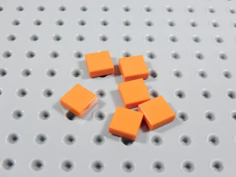 LEGO Lot of 6 Reddish Orange 1x1 Smooth Tile Plates BA