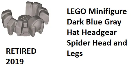 LEGO Minifigure Dark Blue Gray Spider Head and Legs Hat Headgear Marvel
