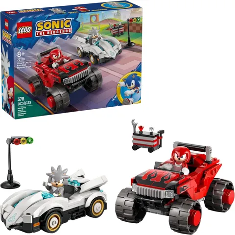 LEGO Sonic the Hedgehog Racing Set Silver Car Knuckles Monster Truck Building