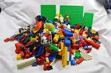 Vintage LEGO Blue Plastic Container/Carrying Case with Assorted LEGOS