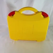 LEGO Yellow & Orange Plastic Carrying Case Storage Box With Dividers