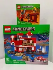 Minecraft LEGO Sets 21270 Mooshroom House & 21266 Nether Lava Battle, New In Box