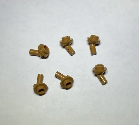 Lego Lot Of 6 Medium Nougat Holder Bar W/ Stud  Piece Part New Handle City