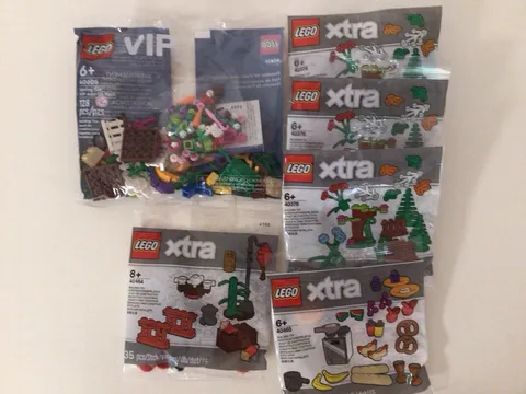 Lego Lot X5 Extra Polybags #40464,40465,40376(3), 1 VIP Polybag #40606