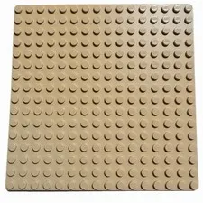 LEGO 16 X 16 5”x5” Tan  #91405 THIN BASEPLATE NO Underside Ribs Great Condition