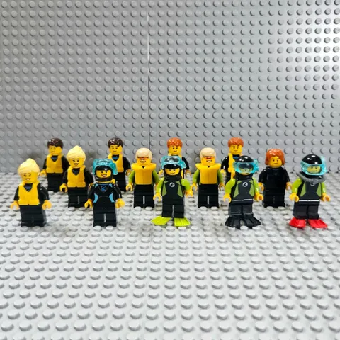 LEGO Coast Guard Minifigure Lot of 13 Sea Rescue Scuba Divers Life Vests Gear