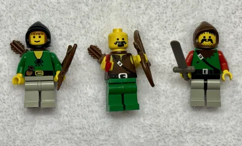 Lot Of 3 Vintage LEGO Dark Forest Theme Forestmen (cas008, cas010, cas004)