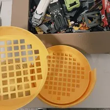 LEGO Head Storage w 2 Trays & Handle + 15lb LEGO Pieces See Photos
