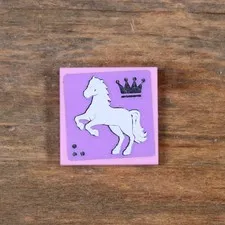 LEGO Friends Tile 2x2 with Crown and White Rearing Horse Facing Left 3068pb0785L