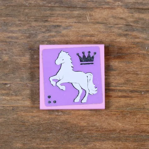 LEGO Friends Tile 2x2 with Crown and White Rearing Horse Facing Left 3068pb0785L