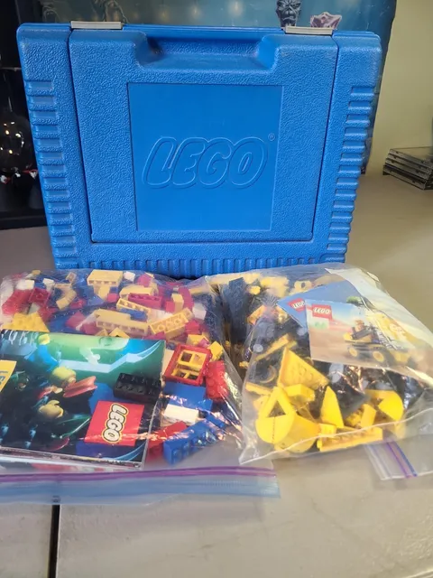 Vintage Lego Blue Case with Legos