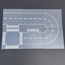 LEGO Baseplate 32 x 32 Road 6-Stud Mixed with White Lines (44336/54201) x4