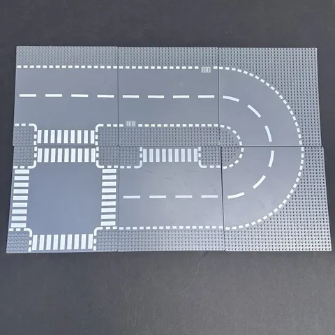 LEGO Baseplate 32 x 32 Road 6-Stud Mixed with White Lines (44336/54201) x4