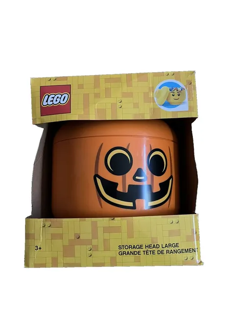 Lego Storage Head Halloween Pumpkin Large New