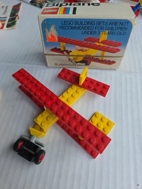 LEGO Biplane 430 Complete Set Box Instruction Manual 16 Pieces Plastic
