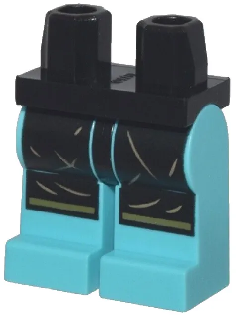 Lego New PET GROOMER MINIFIG LEGS Medium Azure Black Apron Gold Trim Part D488