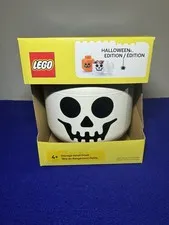LEGO SMALL White Skeleton Skull Storage Head Container, Halloween Decor, NIB