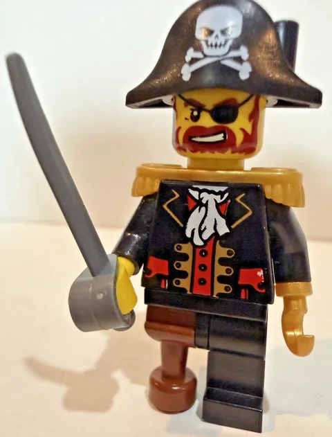 LEGO Captain Brickbeard  pi081  Pirate w/ Sword Mini Figure 2009