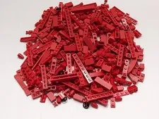 300pcs LEGO Small Red Pieces Bulk Lot Random Bricks Plates Detail Finishing Tile