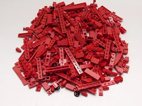 300pcs LEGO Small Red Pieces Bulk Lot Random Bricks Plates Detail Finishing Tile