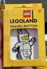 2026 Legoland California Enamel Button LEGO Unicorn Girl New