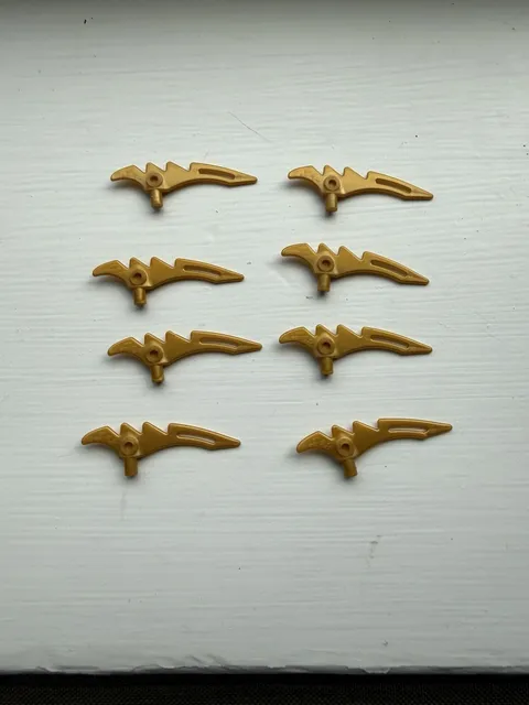 LEGO 98141 Minifigure Weapon Blade Serrated with Bar Pearl Gold x8