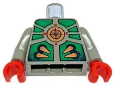 Lego 6098 AQUAZONE Stinger RAY Minifig TORSO Gray Copper Spikes Armor D815