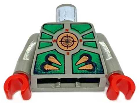 Lego 6098 AQUAZONE Stinger RAY Minifig TORSO Gray Copper Spikes Armor D815