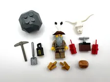 LEGO Gold Miner prospector Minifig city town outdoors western dynamite cow skull