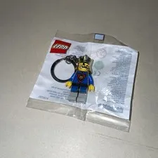 New Lego System Classic Knights King Leo Minifigure Keychain 3923