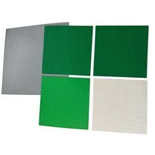 LEGO Baseplate Bundle 5 pcs LOT Grey Tan 10x10 and 15x15 Building Plate Bars