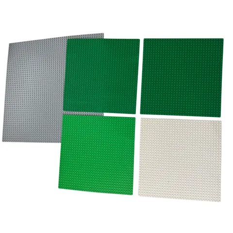 LEGO Baseplate Bundle 5 pcs LOT Grey Tan 10x10 and 15x15 Building Plate Bars