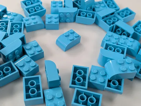 Lego x50 New Medium Azure Slope, Curved 3 x 2  # 6215 Parts Bulk MOC Lot