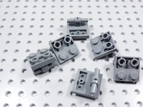 LEGO Lot of 6 Dark Bluish Gray 2x2 Modified Plates on Bottom BE