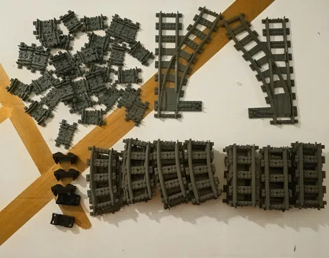 LEGO Train Track Pieces 68 Total (Straight Curves & More) Mixed Lot