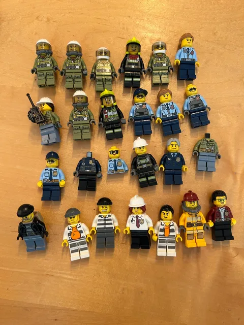 LEGO City Firefighter Police Minifigure Lot