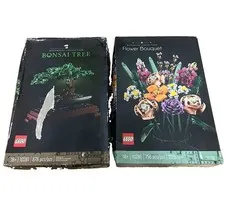 LEGO Botanicals Collection Bonsai Tree (10281) & Flower Bouquet (10280) LOT OF 2