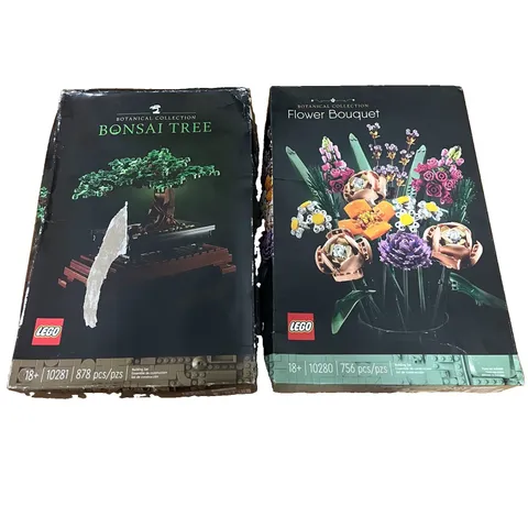 LEGO Botanicals Collection Bonsai Tree (10281) & Flower Bouquet (10280) LOT OF 2