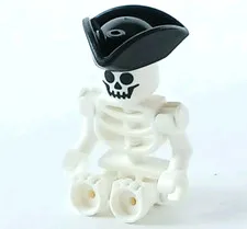 LEGO® White Skeleton Minifigure™ Black Pirate Tricorne cty1501